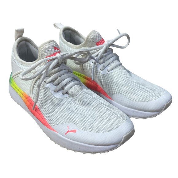 PUMA Childs Pacer Next Cage Sneaker Neon 6C (Women's 8) Running Shoe - Picture 1 of 11